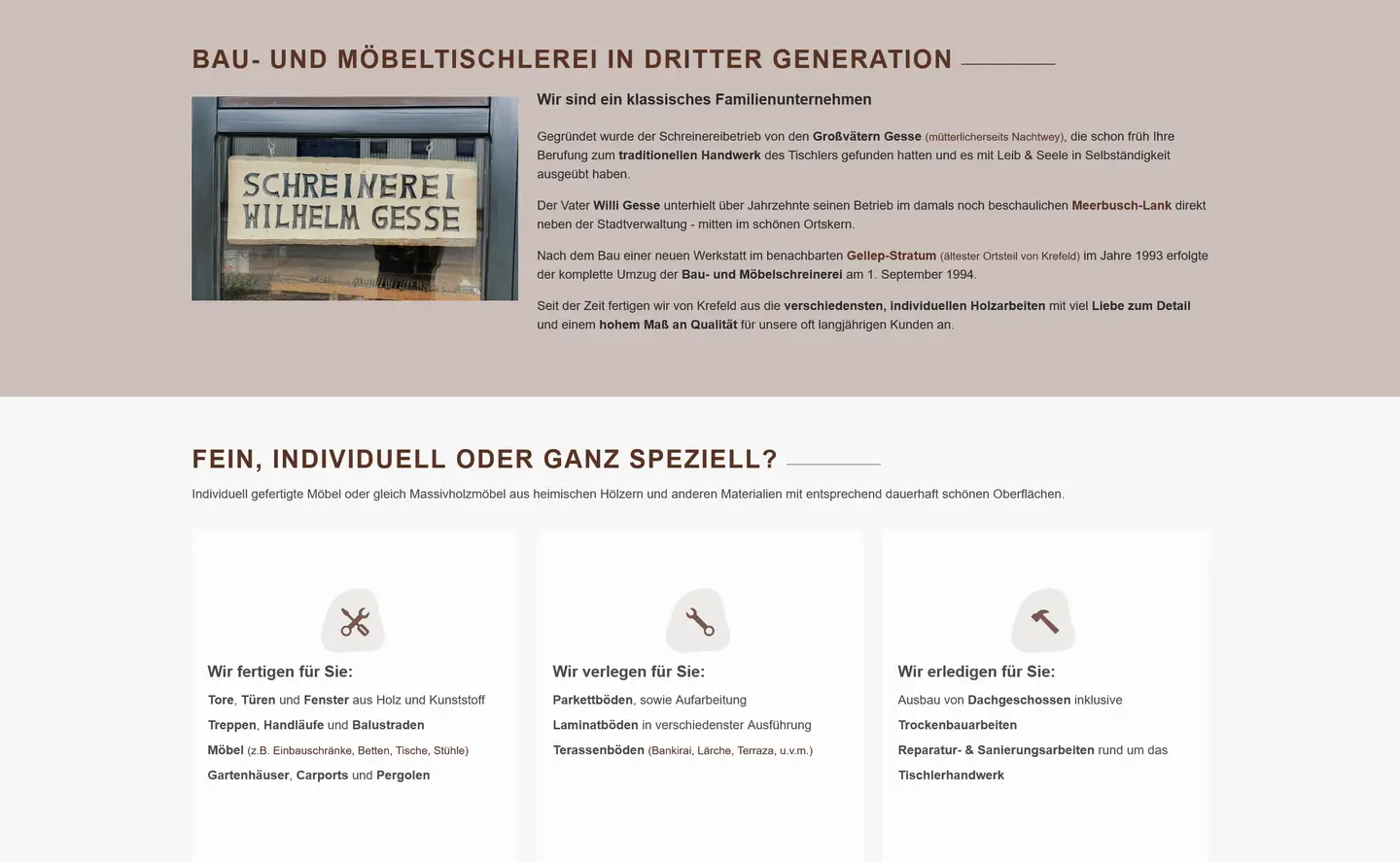 Ansicht der Website als Screenshot