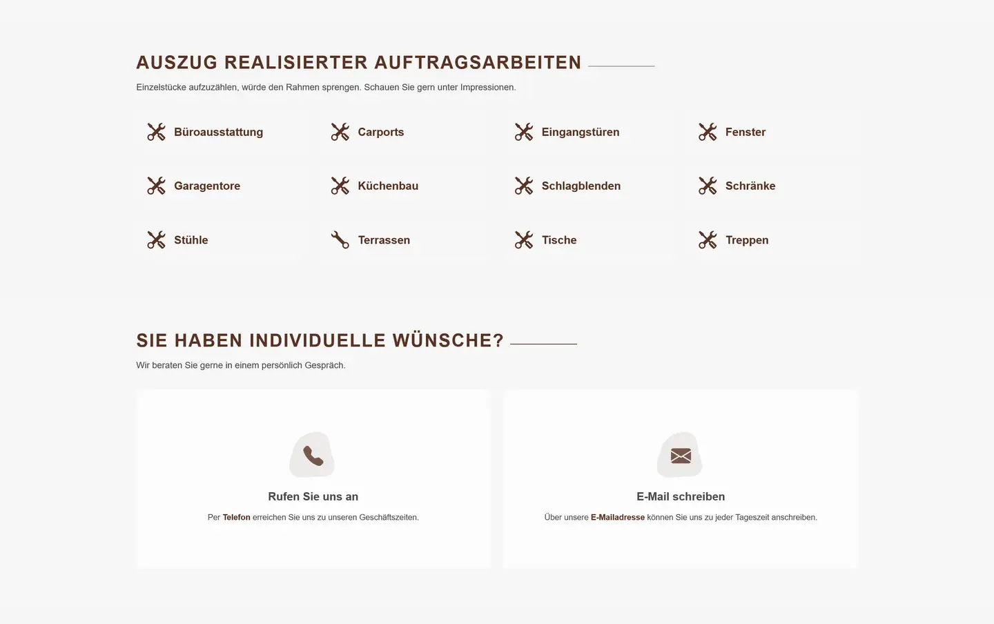 Ansicht der Website als Screenshot