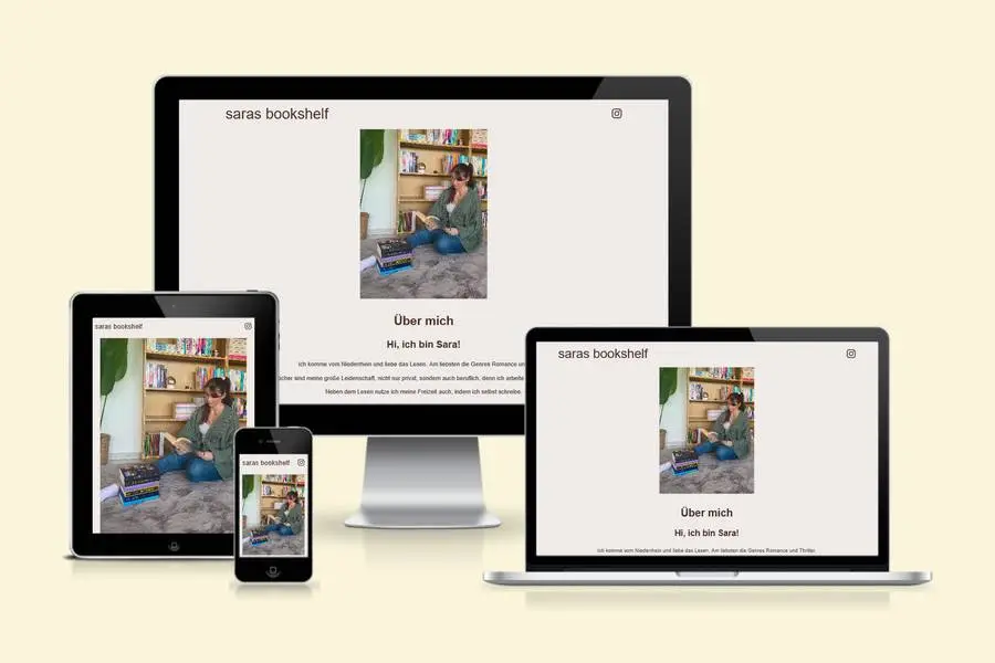 Referenz Webpräsenz saras bookshelf Schreenshot Responsive der Webpräsenz von saras bookshelf